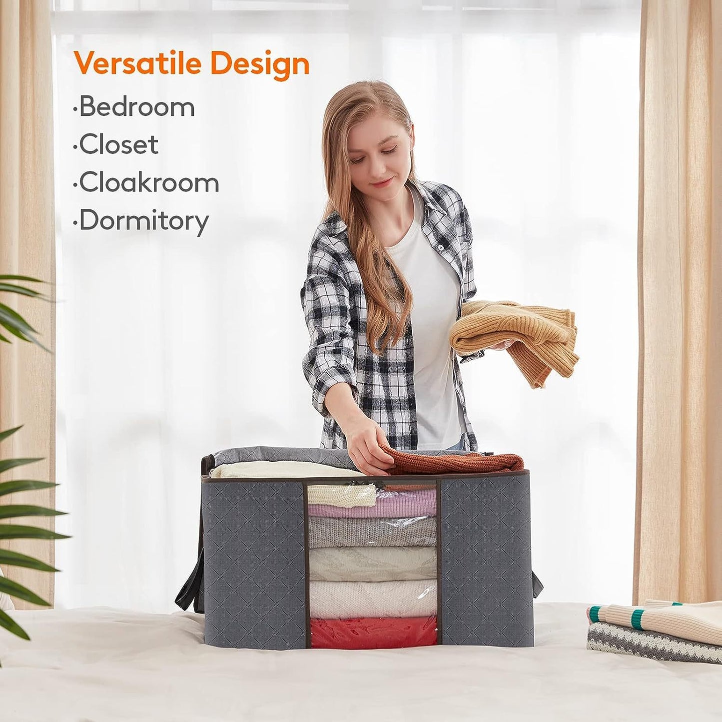 3 Large Foldable Thick Storage Bags Set