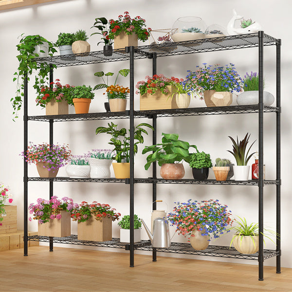 4-Tier L-Shaped Adjustable Storage Rack – Heavy-Duty Metal Shelving