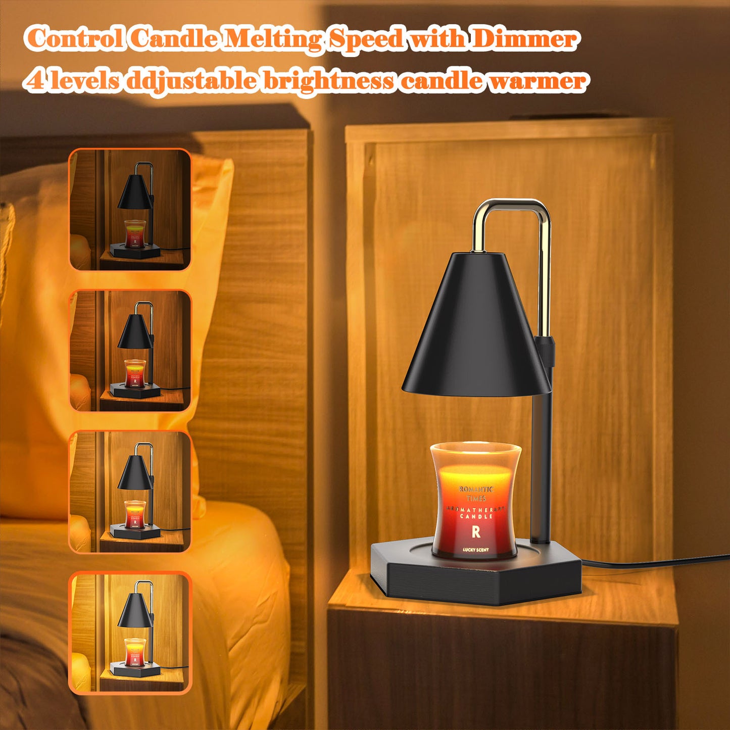 Candle Warmer Lamp Dimmable With Timer, Height Adjustable Set