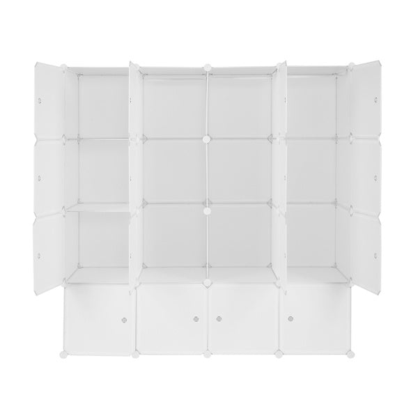 4-Tier 16-Cube Modular Wardrobe – Stackable DIY Closet Organizer