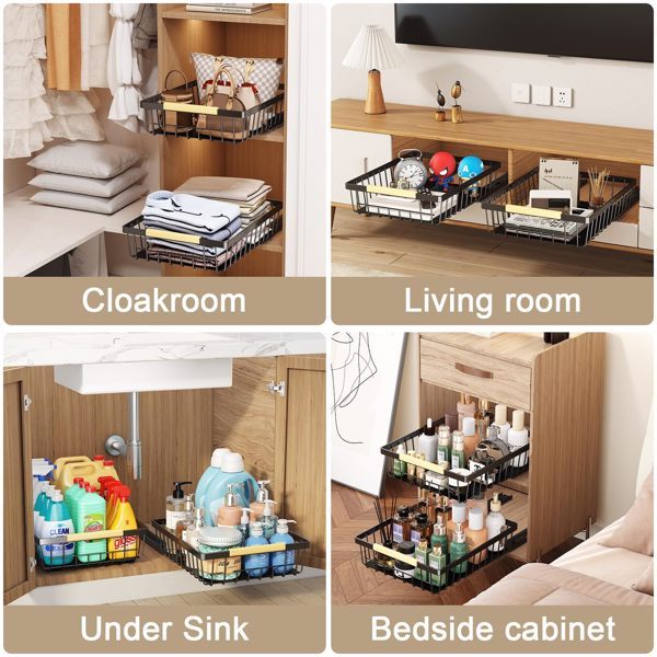 Pull-Out Cabinet Organizer – Heavy-Duty Slide-Out Storage