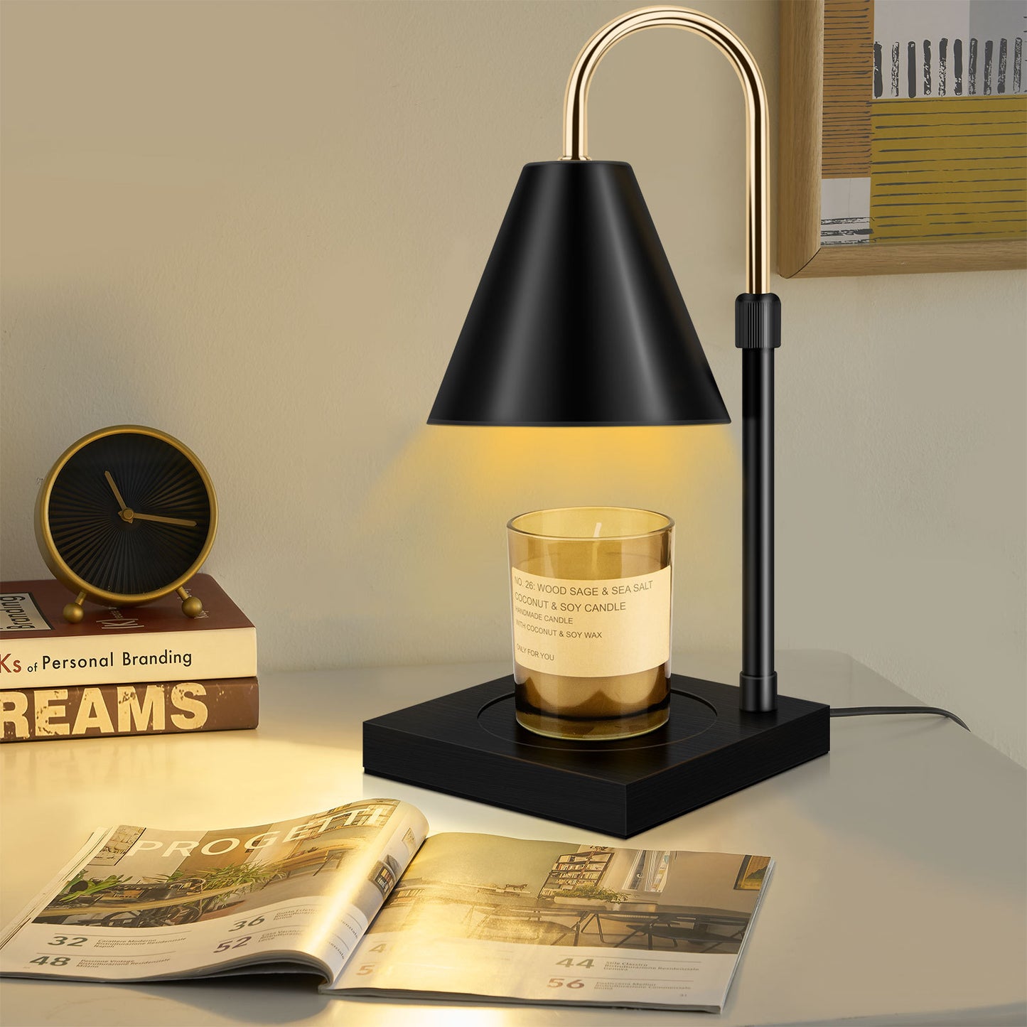 Candle Warmer Lamp Dimmable With Timer, Height Adjustable Set