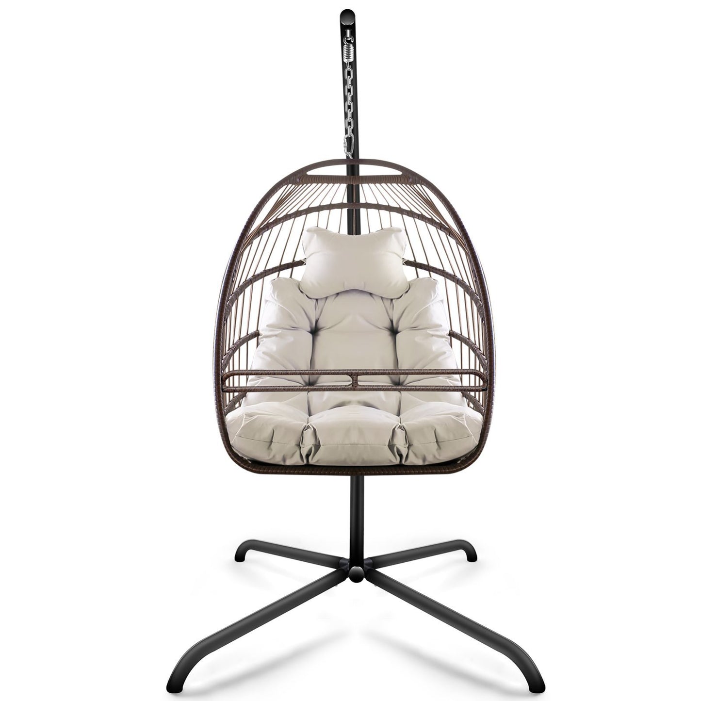 Anti-Rust Egg Hammock Chair With Guardrail Cup Holder