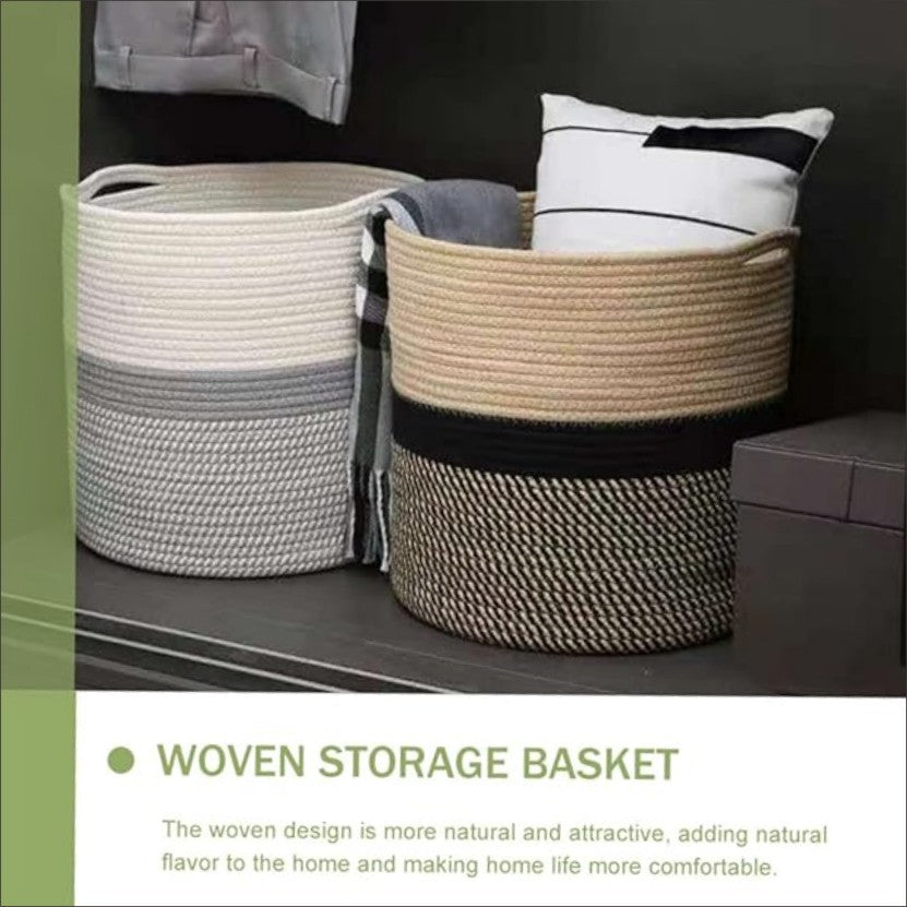 Multi-use Cotton Rope Woven Basket