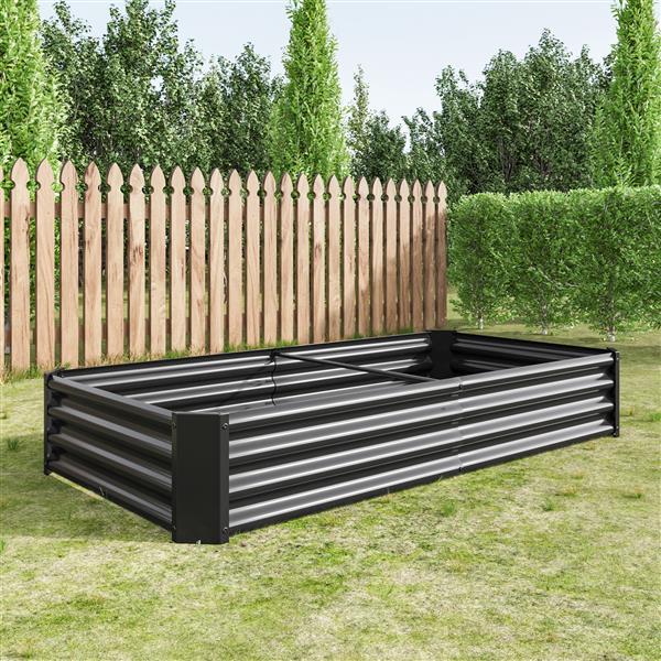 Large Outdoor Raised Garden Bed – Galvanized Metal, Open-Base Design