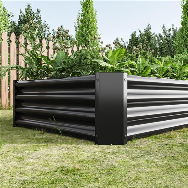 Large Outdoor Raised Garden Bed – Galvanized Metal, Open-Base Design