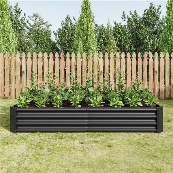 Large Outdoor Raised Garden Bed – Galvanized Metal, Open-Base Design