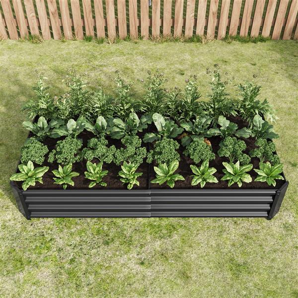 Large Outdoor Raised Garden Bed – Galvanized Metal, Open-Base Design