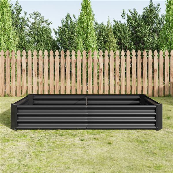 Large Outdoor Raised Garden Bed – Galvanized Metal, Open-Base Design