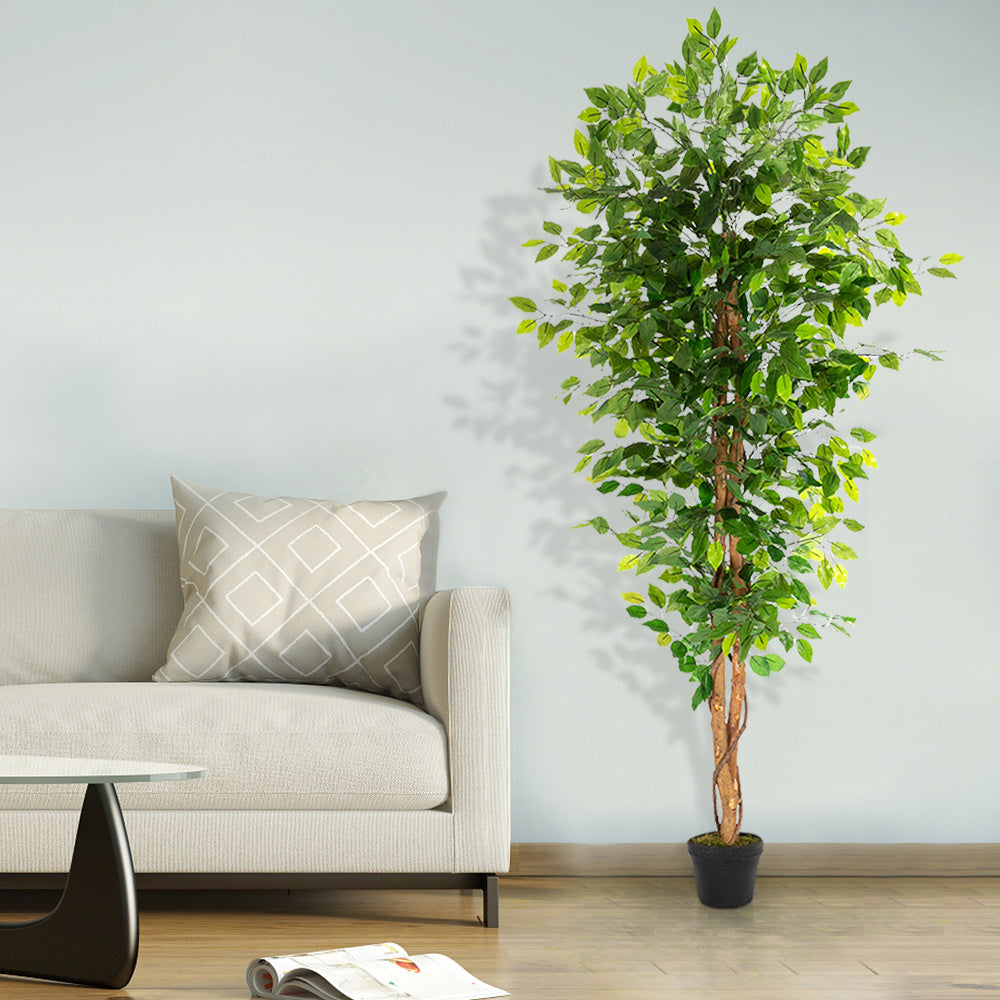 6FT Artificial Banyan Tree – Solid Wood Trunk & 1260 Lifelike Leaves