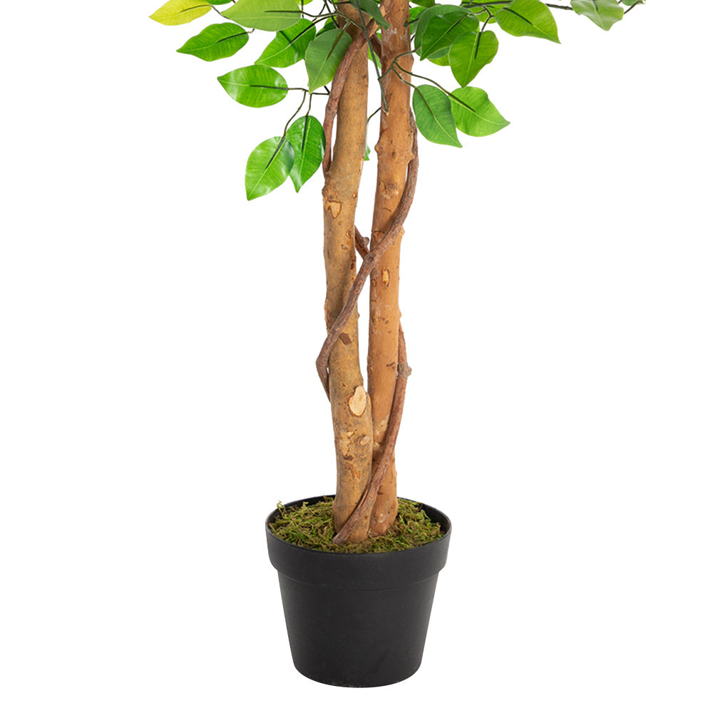 6FT Artificial Banyan Tree – Solid Wood Trunk & 1260 Lifelike Leaves