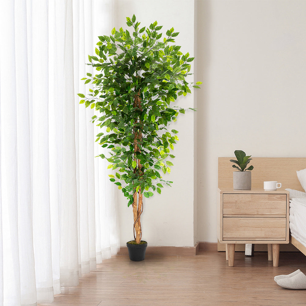 6FT Artificial Banyan Tree – Solid Wood Trunk & 1260 Lifelike Leaves