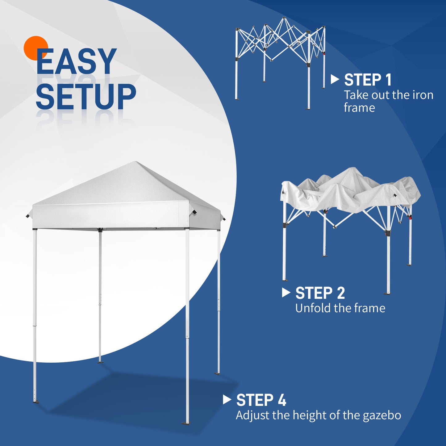 5x5ft Outdoor Awning – White, UV-Resistant & Waterproof Canopy