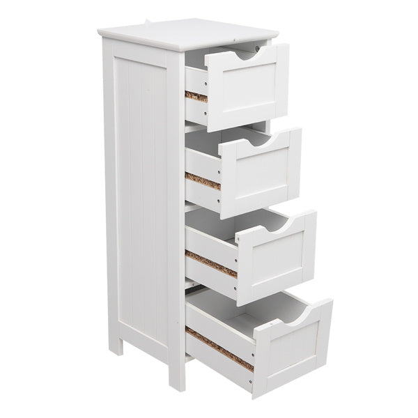 4-Drawer Storage Cabinet – Compact & Versatile White Organizer