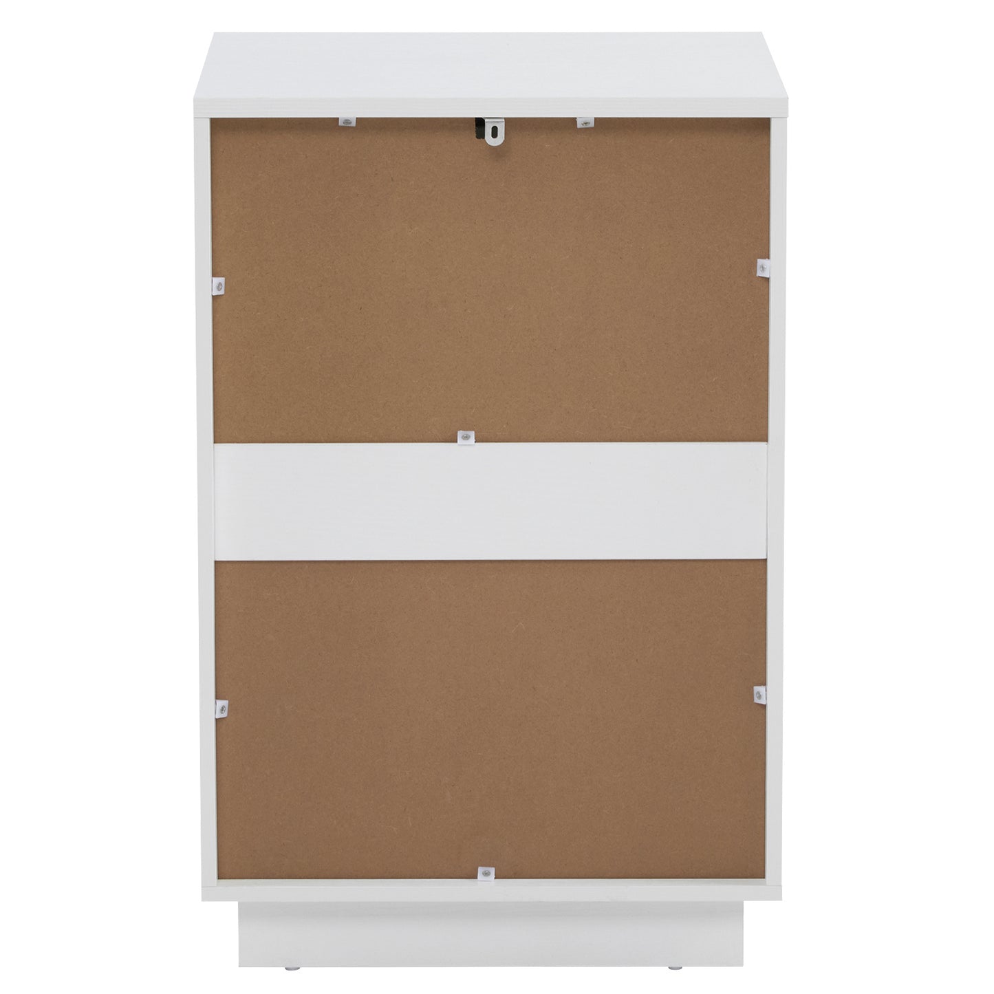 White 2-Drawer Bedside Cabinet – Wave Pattern, Compact & Stylish