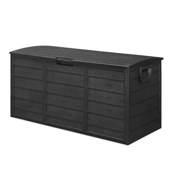280L Outdoor Storage Box with Wheels – Black, Weather-Resistant
