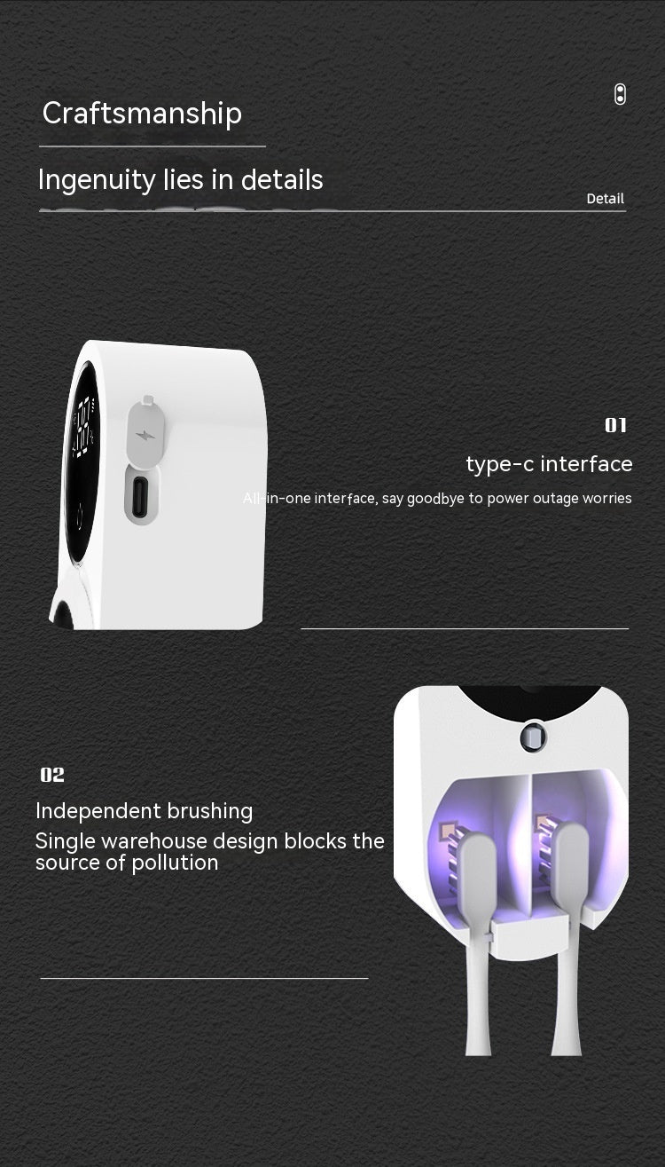 UV Sterilization Hand-wave Open Toothbrush Holder