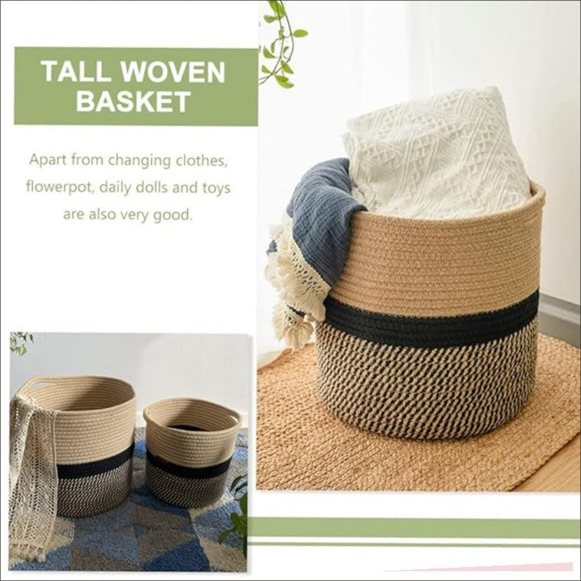 Multi-use Cotton Rope Woven Basket