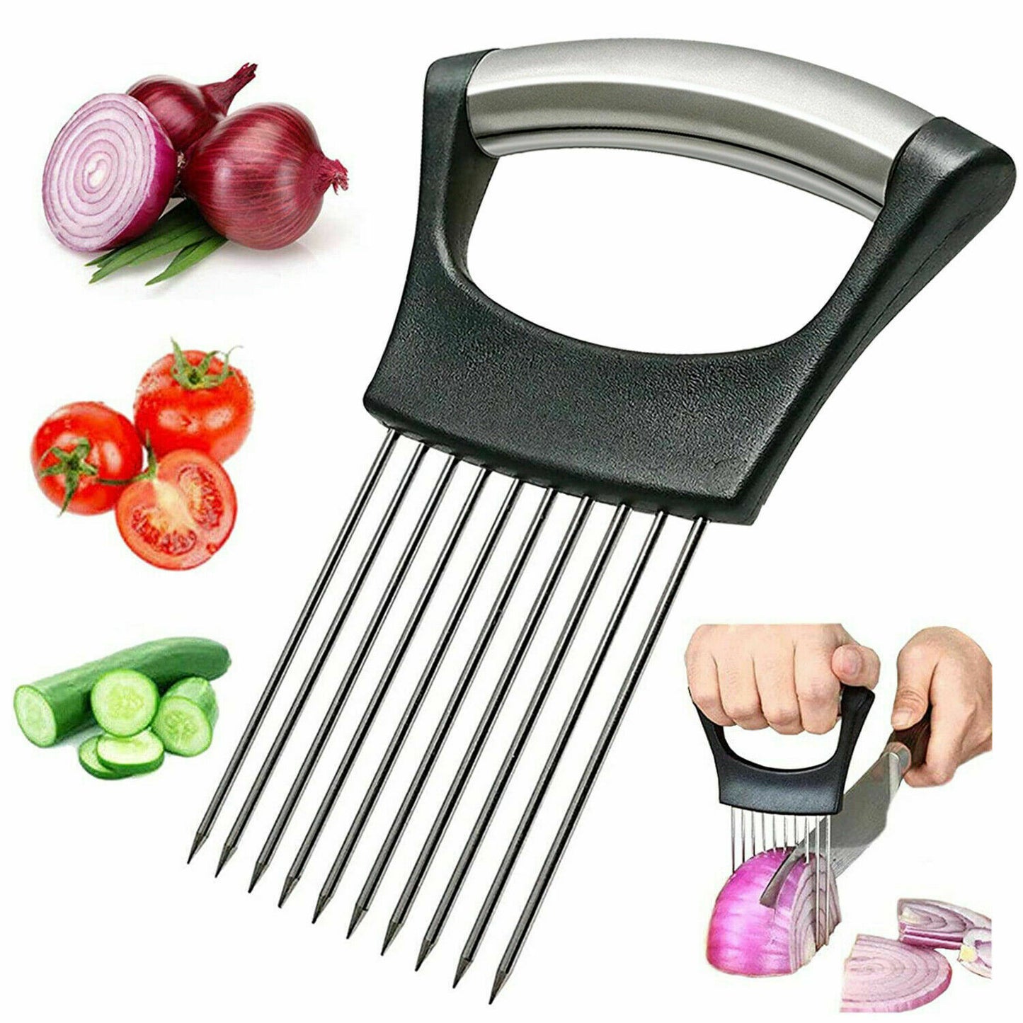 Stainless Steel Food NonSlip Holder Slicer