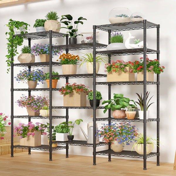 Carbon Steel 5-Tier Adjustable Display Rack – Heavy-Duty Iron Shelving