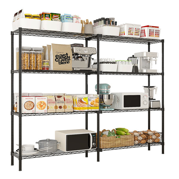 4-Tier L-Shaped Adjustable Storage Rack – Heavy-Duty Metal Shelving