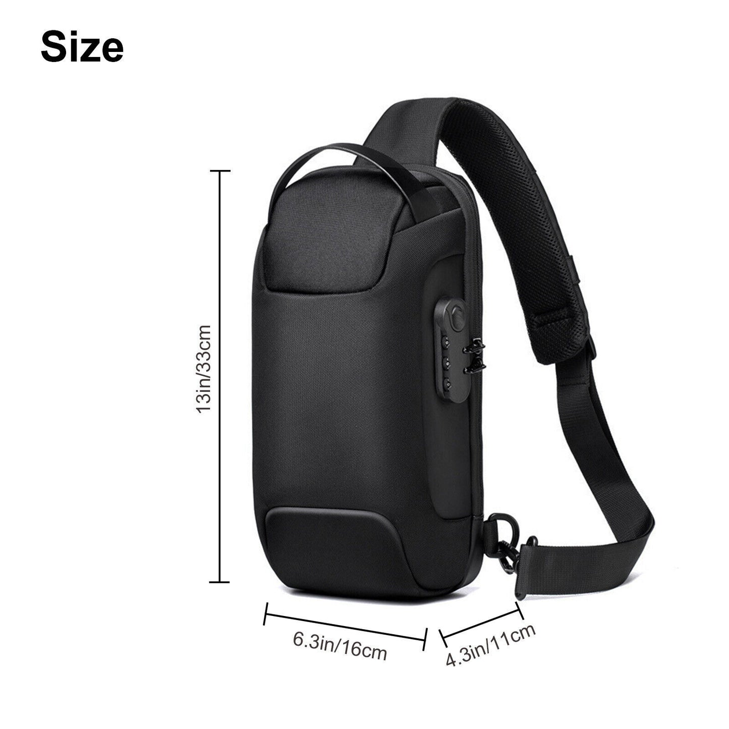 Anti-theft Waterproof Crossbody Bag USB Charger Port