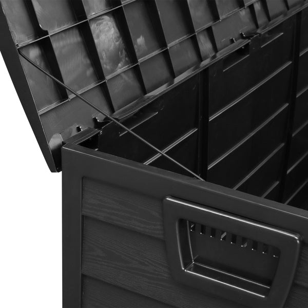 280L Outdoor Storage Box with Wheels – Black, Weather-Resistant