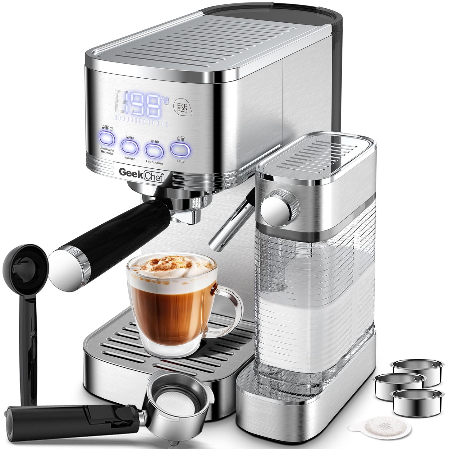 20 Bar Espresso Machine Filter & Double Frother Set