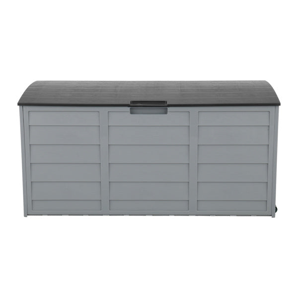 260L Outdoor Storage Box with Wheels – Grey, Weather-Resistant