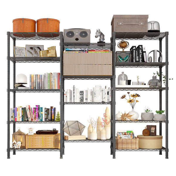 Carbon Steel 5-Tier Adjustable Display Rack – Heavy-Duty Iron Shelving