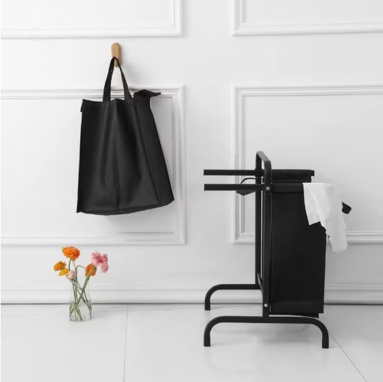 2-Tier 110L Laundry Basket Sorter – Black Oxford Fabric