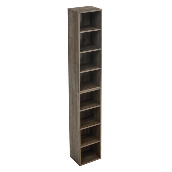 8-Tier Media Storage Tower – Adjustable Shelves & Dual Cabinet Design