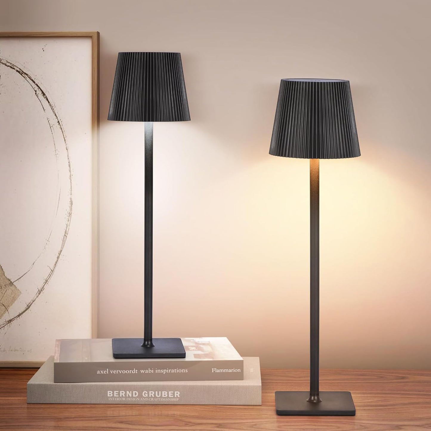2-Pack LED Touch Control Table Lamps – Dimmable & Rechargeable