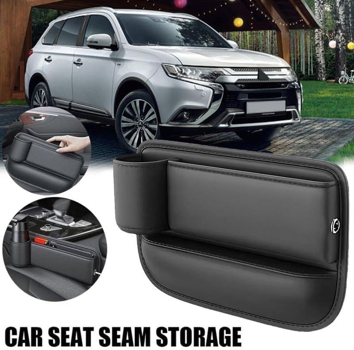 Adjustable Car Seat Gap Storage Box with Cup Holder