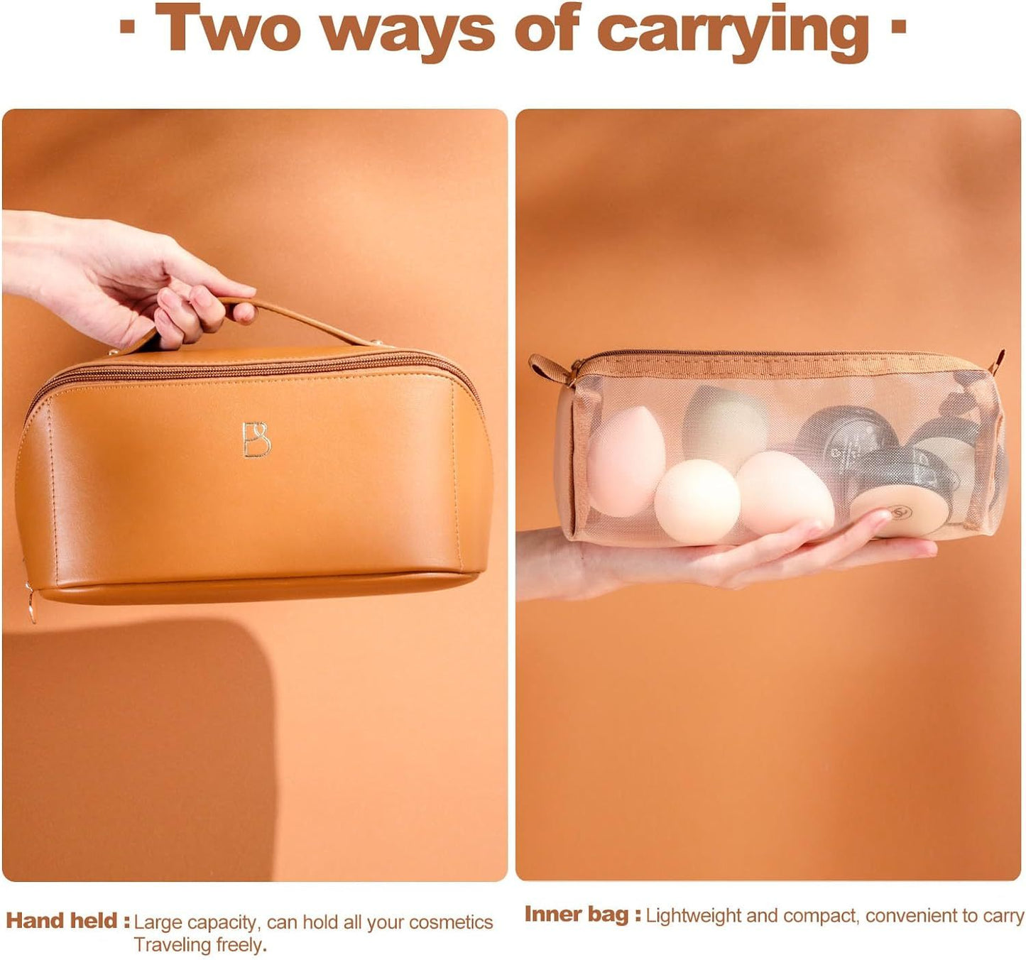 Large Makeup Toiletry Double Inner Outer Bags