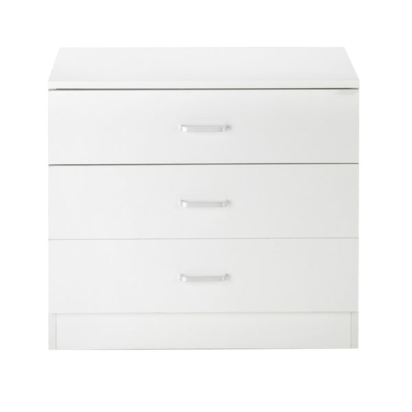 3-Drawer Bedside Table – White, Minimalist Storage Cabinet