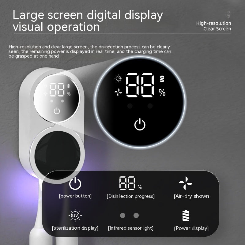 UV Sterilization Hand-wave Open Toothbrush Holder