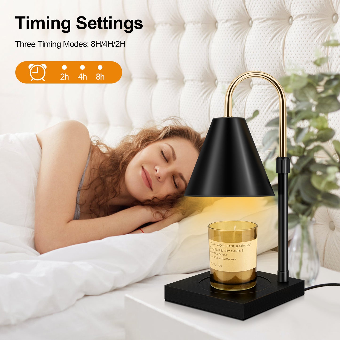 Candle Warmer Lamp Dimmable With Timer, Height Adjustable Set