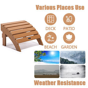 All-Weather Adirondack Ottoman Outdoor Footstool