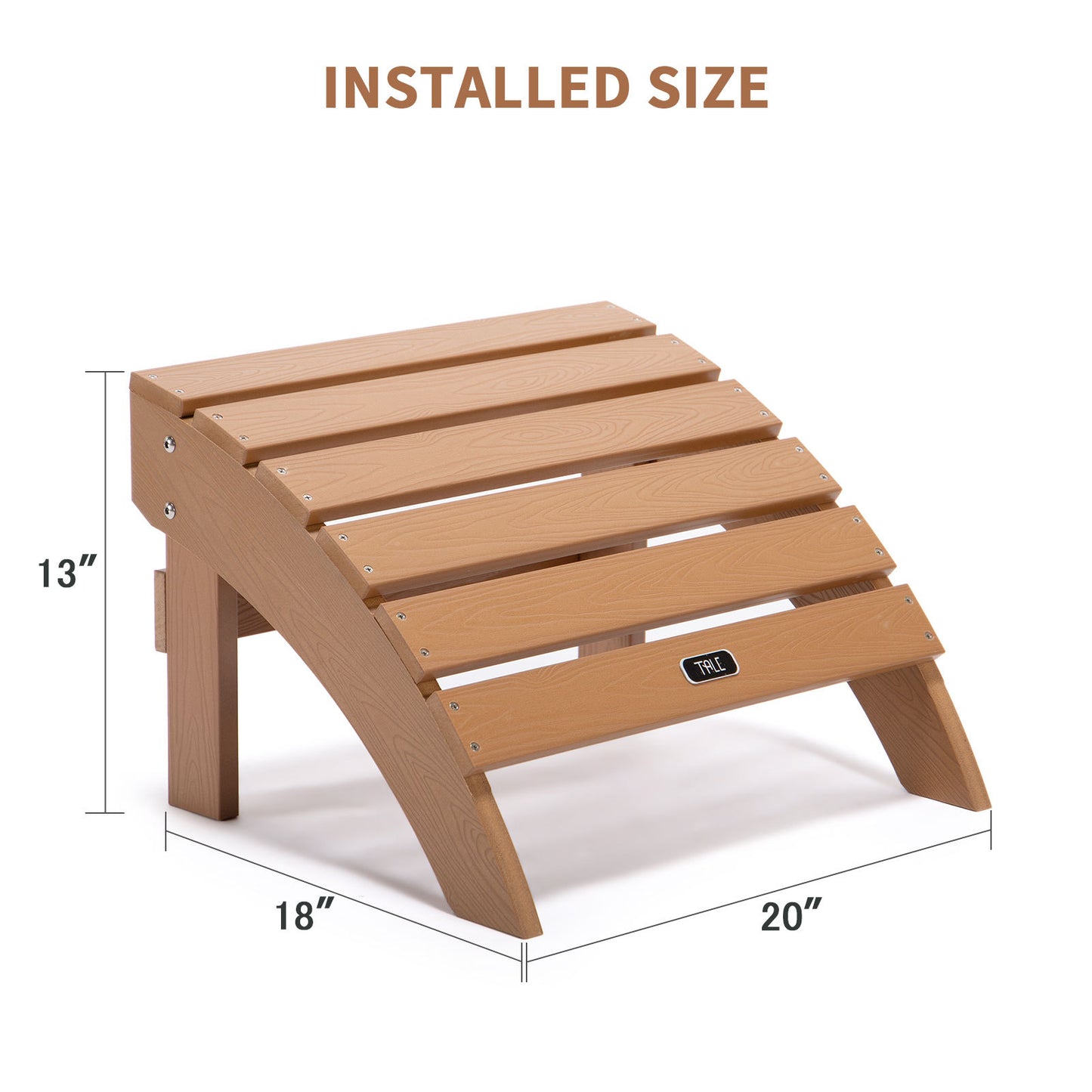 All-Weather Adirondack Ottoman Outdoor Footstool