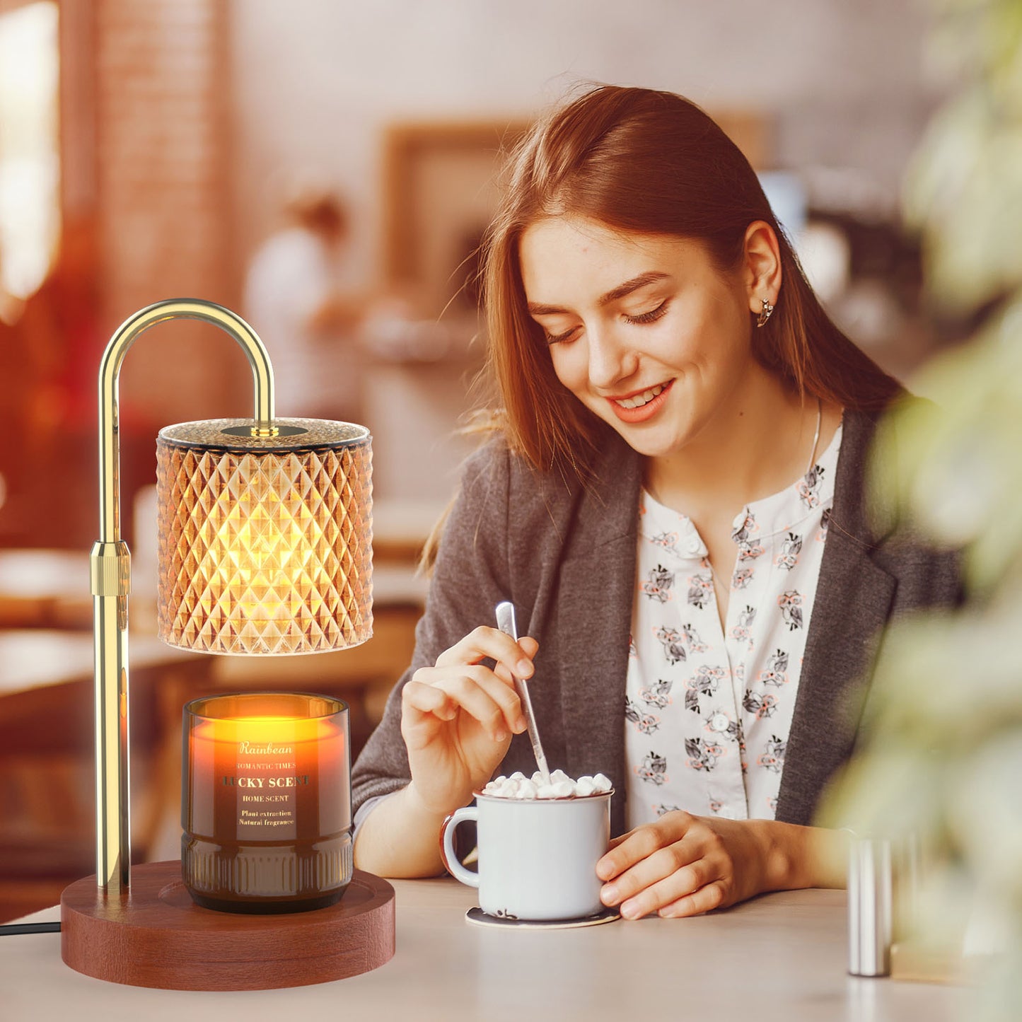 Candle Warmer Lamp Dimmable With Timer, Height Adjustable Set