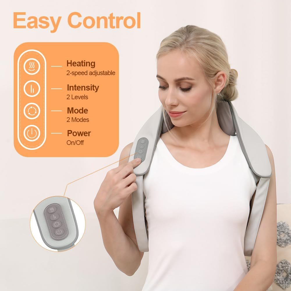 Heated Shiatsu Neck Shoulder Massager Cordless