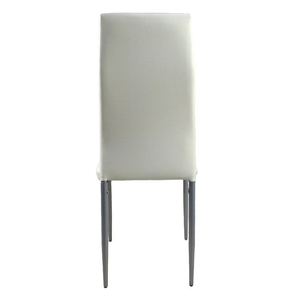 Set of 4 PU Leather Dining Chairs – High Back & Metal Frame