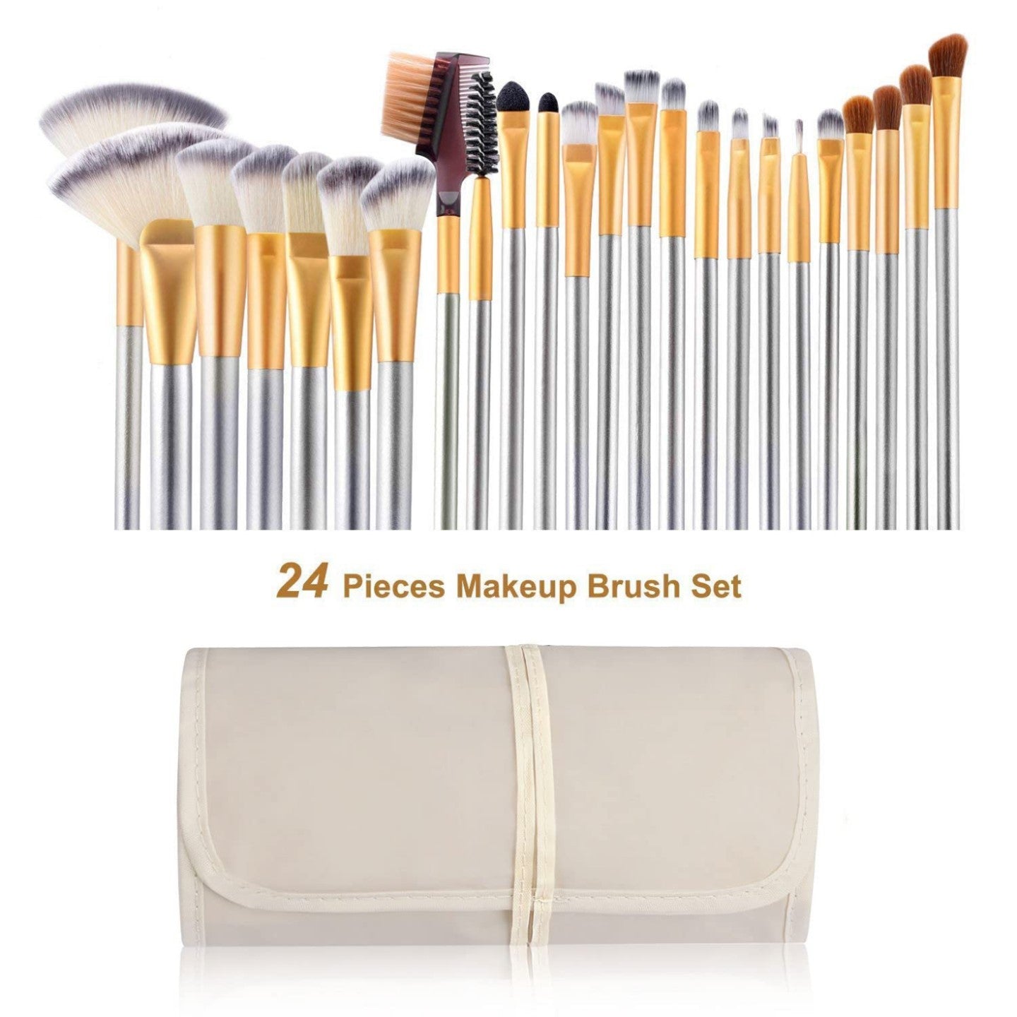24 Pcs Professional Makeup Brushes With Bag Set