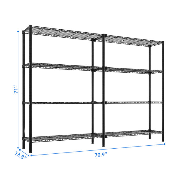 4-Tier L-Shaped Adjustable Storage Rack – Heavy-Duty Metal Shelving