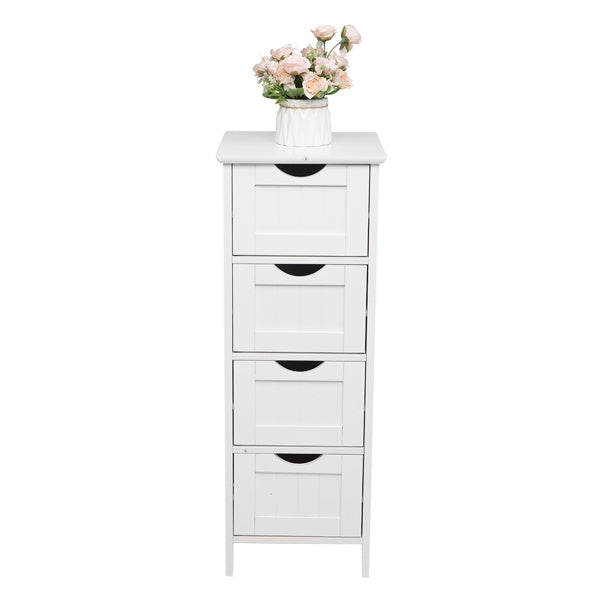 4-Drawer Storage Cabinet – Compact & Versatile White Organizer