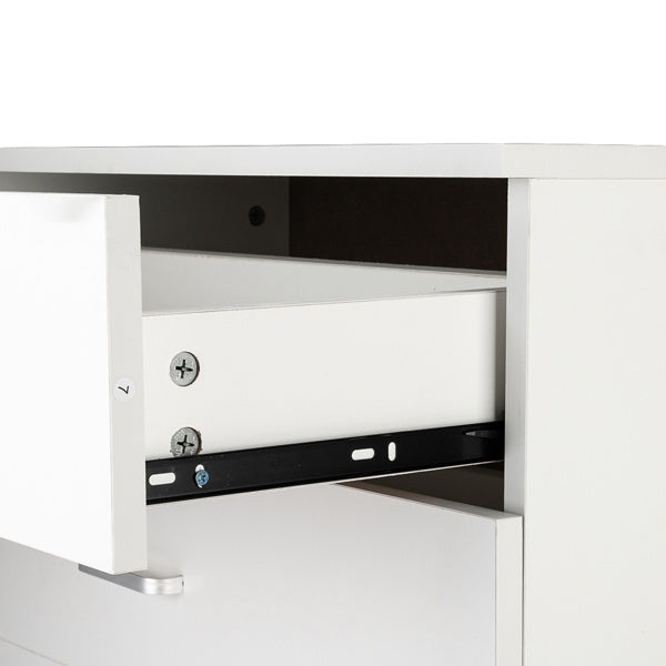 3-Drawer Bedside Table – White, Minimalist Storage Cabinet