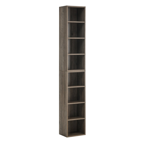 8-Tier Media Storage Tower – Adjustable Shelves & Dual Cabinet Design