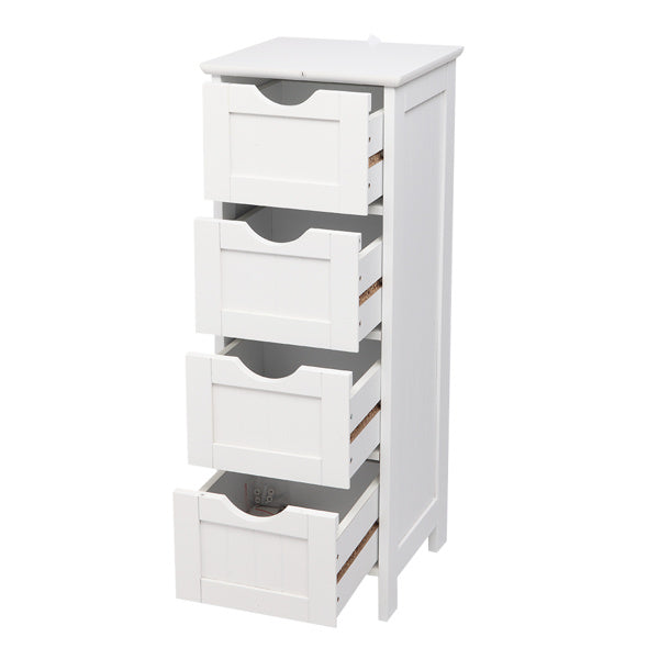4-Drawer Storage Cabinet – Compact & Versatile White Organizer