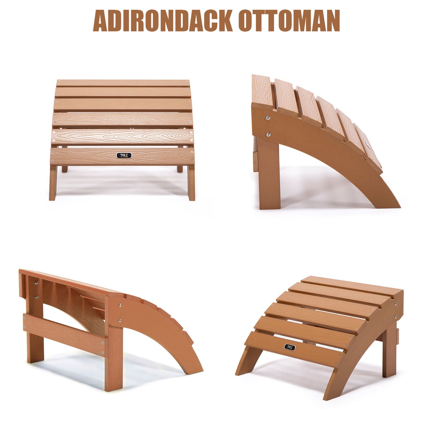 All-Weather Adirondack Ottoman Outdoor Footstool